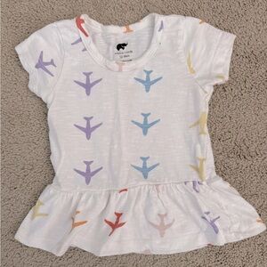 Monica + Andy Airplane Print Peplum Top